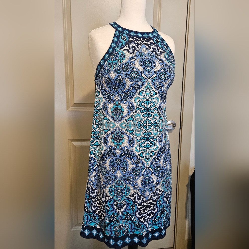 Max Studio Navy and White Floral Dress